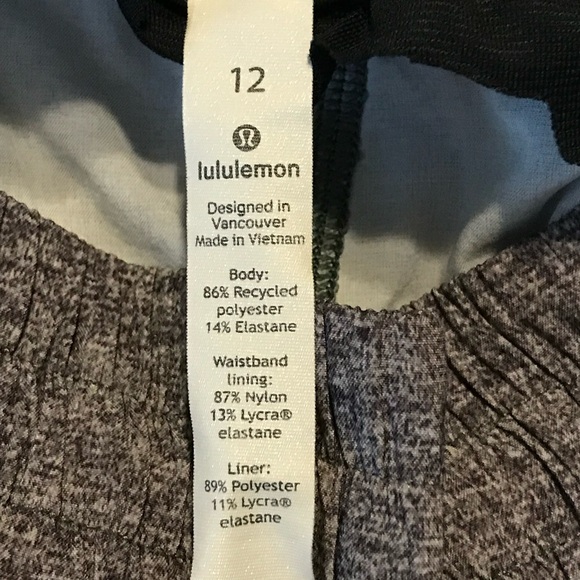 Lululemon Shorts Womens Size 12 Black Gray High-Rise Shorts With Pocket - Picture 8 of 11